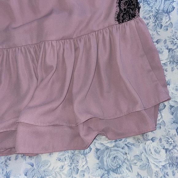 Lane Bryant Tiered Peplum 14 Eyelash Lace Trim Blouse Coquette Balletcore Fairy - Picture 7 of 9